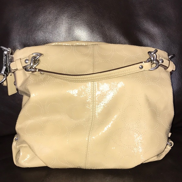 Coach Handbags - *Brand New* Coach Pierced Patent Leather Bag!
